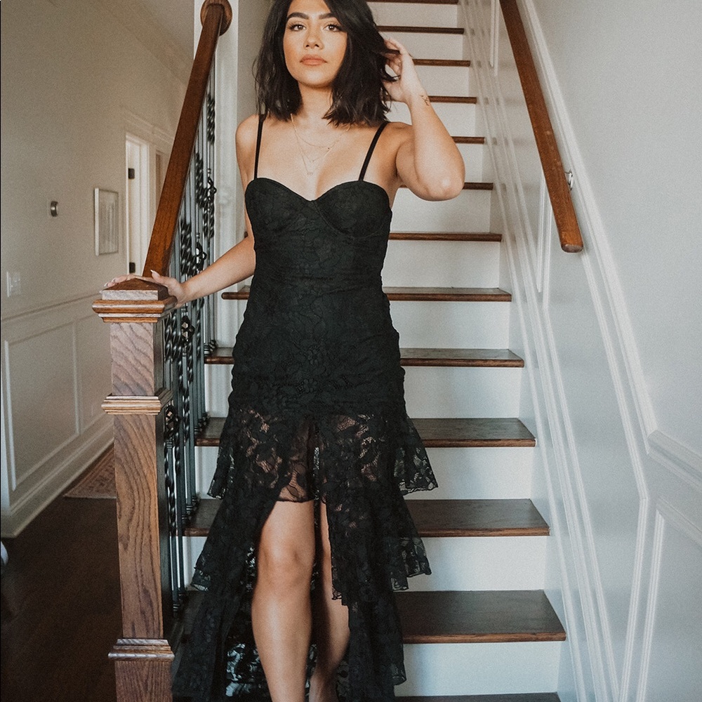 Lace and Ruffle Maxi Dress